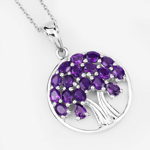 2.94 Carat Genuine Amethyst .925 Sterling Silver Pendant by Bids.com