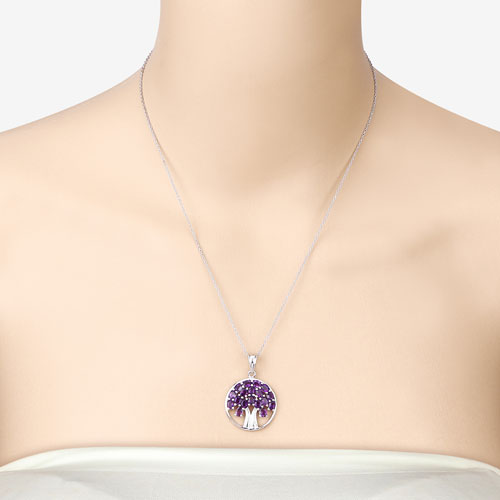 2.94 Carat Genuine Amethyst .925 Sterling Silver Pendant by Bids.com