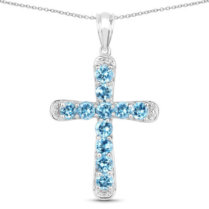 3.85 Carat Genuine Blue Topaz .925 Sterling Silver Pendant by Bids.com
