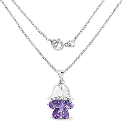 1.85 Carat Genuine Amethyst .925 Sterling Silver Pendant  DestGlow