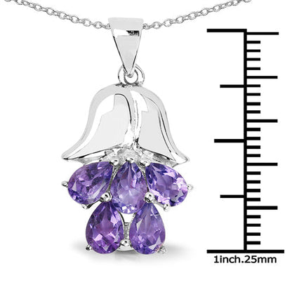 1.85 Carat Genuine Amethyst .925 Sterling Silver Pendant  DestGlow