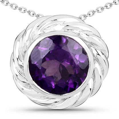 3.30 Carat Genuine Amethyst .925 Sterling Silver Pendant by Bids.com