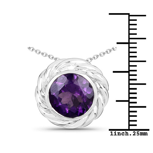3.30 Carat Genuine Amethyst .925 Sterling Silver Pendant by Bids.com