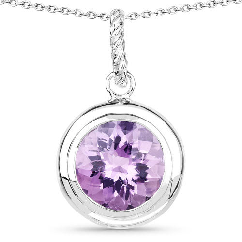 8.00 Carat Genuine Amethyst .925 Sterling Silver Pendant by Bids.com