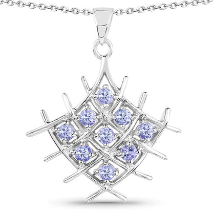 0.90 Carat Genuine Tanzanite .925 Sterling Silver Pendant by Bids.com