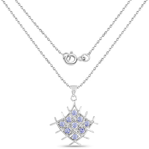 0.90 Carat Genuine Tanzanite .925 Sterling Silver Pendant by Bids.com