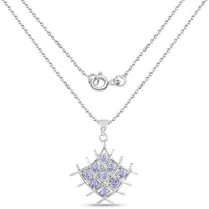 0.90 Carat Genuine Tanzanite .925 Sterling Silver Pendant by Bids.com