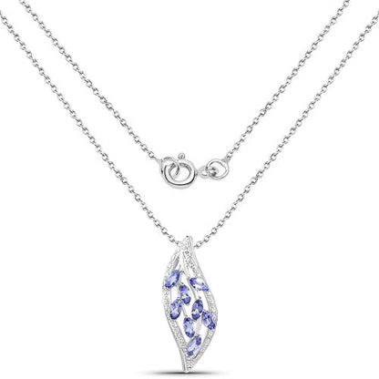 1.12 Carat Genuine Tanzanite .925 Sterling Silver Pendant  DestGlow