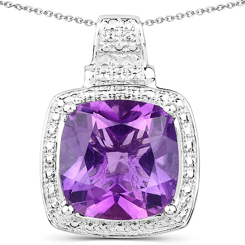5.85 Carat Genuine Amethyst .925 Sterling Silver Pendant by Bids.com