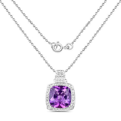 5.85 Carat Genuine Amethyst .925 Sterling Silver Pendant by Bids.com