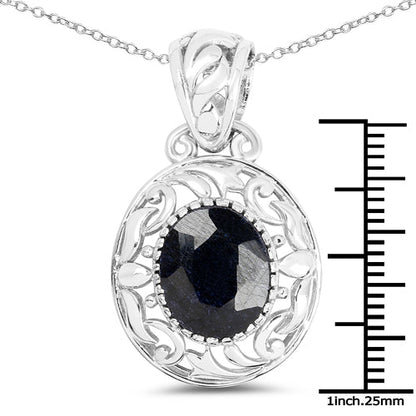 5.94 Carat Dyed Sapphire .925 Sterling Silver Pendant by Bids.com
