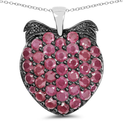 4.51 Carat Genuine Ruby .925 Sterling Silver Pendant  DestGlow