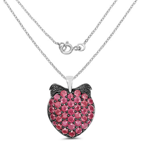 4.51 Carat Genuine Ruby .925 Sterling Silver Pendant  DestGlow