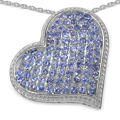 2.98 Carat Genuine Tanzanite .925 Sterling Silver Pendant by Bids.com