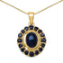 3.02 Carat Genuine Blue Sapphire .925 Sterling Silver Pendant 