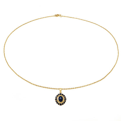 3.02 Carat Genuine Blue Sapphire .925 Sterling Silver Pendant 