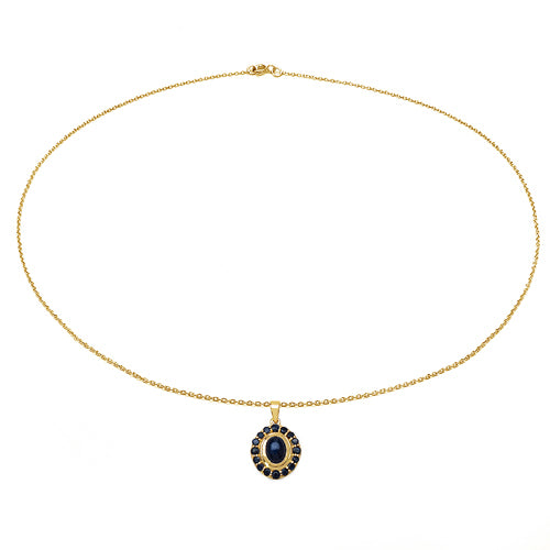 3.02 Carat Genuine Blue Sapphire .925 Sterling Silver Pendant by Bids.com