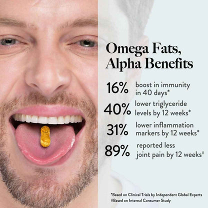 Wellbeing Nutrition Slow Triple Strength Omega 3 Fish Oil Capsules For Men and Women