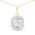 1.63 Carat Genuine White Sapphire and White Diamond 14K Yellow Gold Pendant by Bids.com