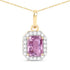 1.65 Carat Genuine Pink Sapphire and White Diamond 14K Yellow Gold Pendant by Bids.com