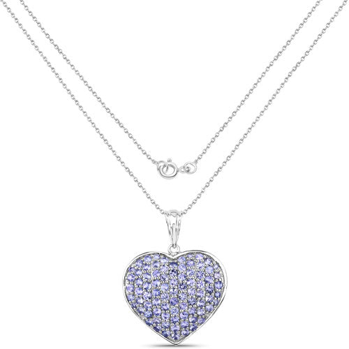 4.86 Carat Genuine Tanzanite .925 Sterling Silver Pendant by Bids.com