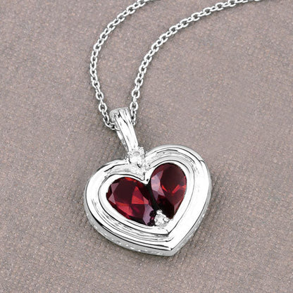 2.66 Carat Genuine Garnet and White Topaz .925 Sterling Silver Pendant by Bids.com