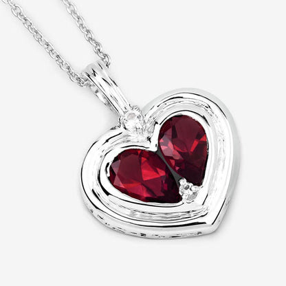 2.66 Carat Genuine Garnet and White Topaz .925 Sterling Silver Pendant by Bids.com