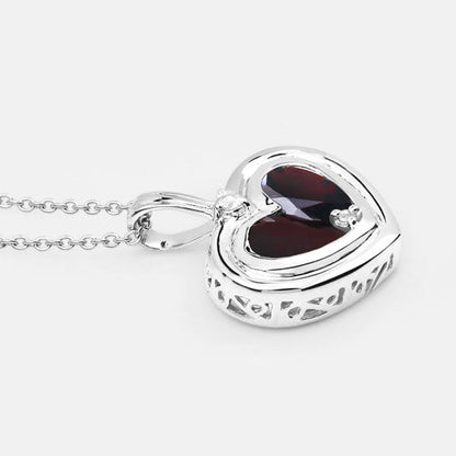 2.66 Carat Genuine Garnet and White Topaz .925 Sterling Silver Pendant by Bids.com