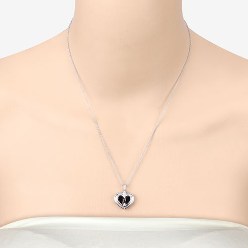 2.66 Carat Genuine Garnet and White Topaz .925 Sterling Silver Pendant by Bids.com