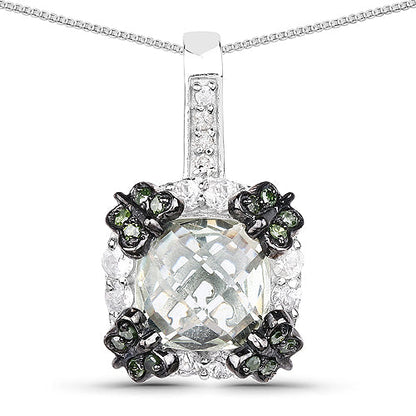 2.72 Carat Genuine Multi Stones .925 Sterling Silver Pendant by Bids.com