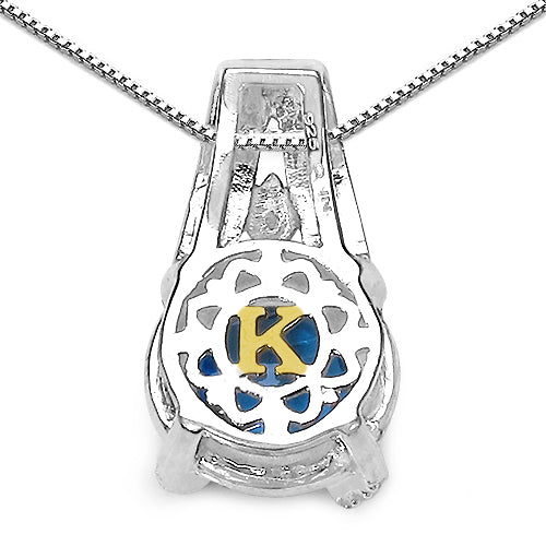 4.94 Carat Genuine Swiss Blue Topaz, Blue Diamond &amp; White Diamond .925 Sterling Silver Pendant by Bids.com