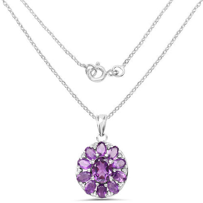 6.50 Carat Genuine Amethyst .925 Sterling Silver Pendant  DestGlow