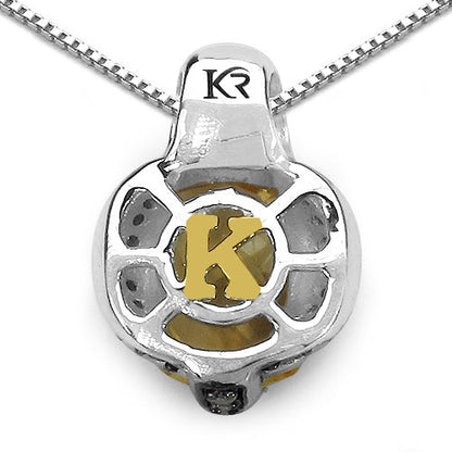 2.91 Carat Genuine Citrine, Champagne Diamond &amp; White Diamond .925 Sterling Silver Pendant by Bids.com