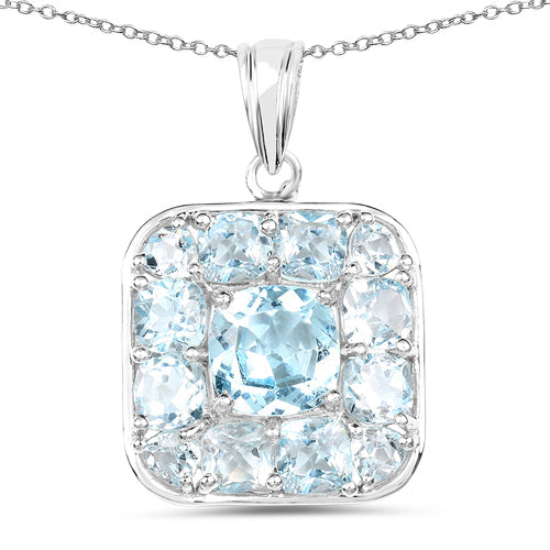 10.05 Carat Genuine Blue Topaz .925 Sterling Silver Pendant by Bids.com