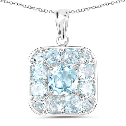 10.05 Carat Genuine Blue Topaz .925 Sterling Silver Pendant by Bids.com