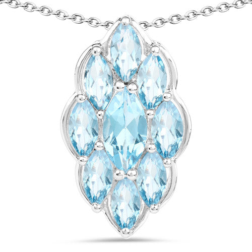 4.77 Carat Genuine Swiss Blue Topaz .925 Sterling Silver Pendant by Bids.com