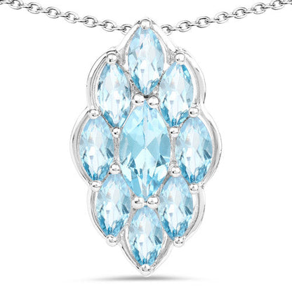 4.77 Carat Genuine Swiss Blue Topaz .925 Sterling Silver Pendant by Bids.com