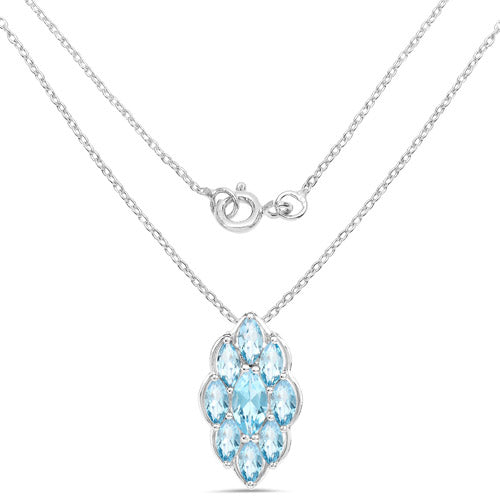4.77 Carat Genuine Swiss Blue Topaz .925 Sterling Silver Pendant by Bids.com