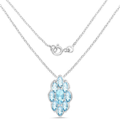 4.77 Carat Genuine Swiss Blue Topaz .925 Sterling Silver Pendant by Bids.com