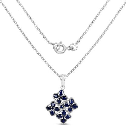 3.68 Carat Genuine Blue Sapphire .925 Sterling Silver Pendant by Bids.com