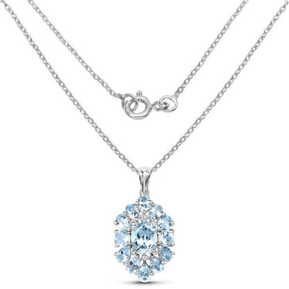 10.06 Carat Genuine Blue Topaz .925 Sterling Silver Pendant  DestGlow