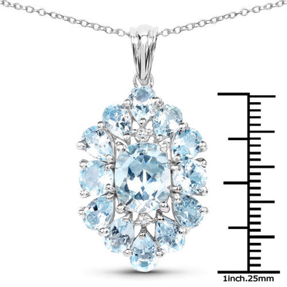10.06 Carat Genuine Blue Topaz .925 Sterling Silver Pendant  DestGlow