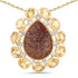 14K Yellow Gold Plated 5.14 Carat Genuine Red Droozi and Citrine .925 Sterling Silver Pendant by Avera Group