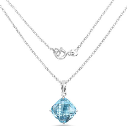 11.10 Carat Genuine Blue Topaz .925 Sterling Silver Pendant  DestGlow