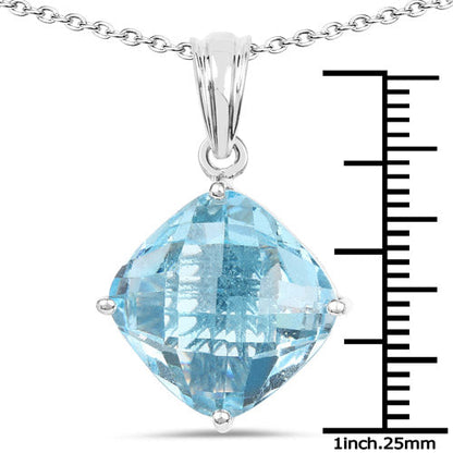 11.10 Carat Genuine Blue Topaz .925 Sterling Silver Pendant  DestGlow
