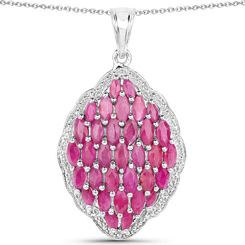 4.46 Carat Genuine Ruby .925 Sterling Silver Pendant by Bids.com