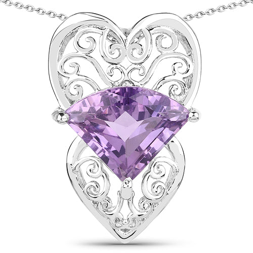 5.80 Carat Genuine Amethyst .925 Sterling Silver Pendant by Bids.com