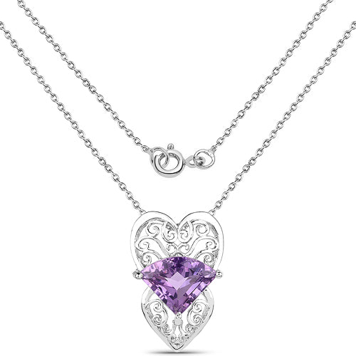 5.80 Carat Genuine Amethyst .925 Sterling Silver Pendant by Bids.com