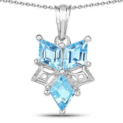 4.65 Carat Genuine Blue Topaz .925 Sterling Silver Pendant by Bids.com