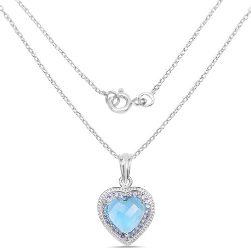 7.36 Carat Genuine Blue Topaz and Tanzanite .925 Sterling Silver Pendant by Bids.com